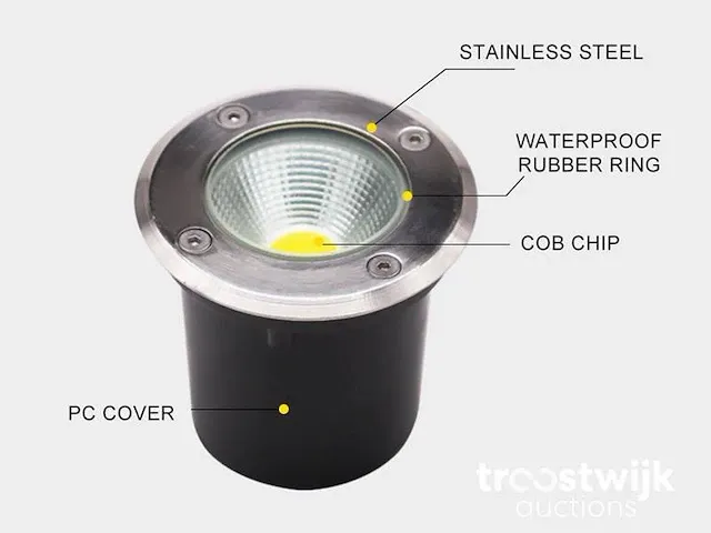 7w led grondspot satijn nickel warm wit - afbeelding 4 van  8
