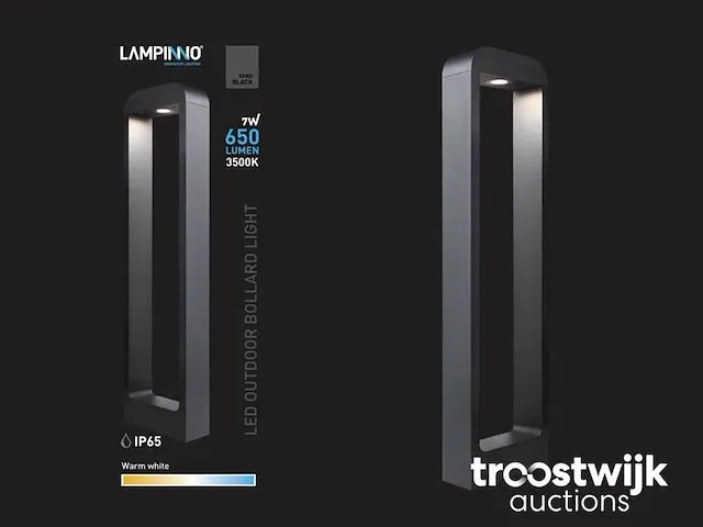 7w led zand zwart tuinlamp 60cm warm wit - afbeelding 2 van  6