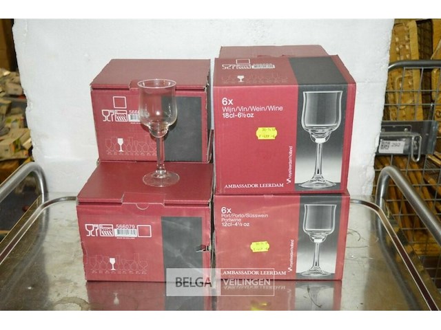 ±7x 6st ambassador leerdam wijnglazen - afbeelding 1 van  4