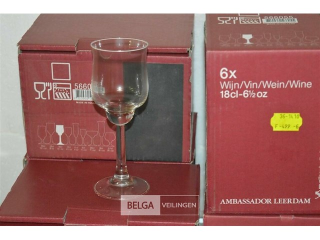 ±7x 6st ambassador leerdam wijnglazen - afbeelding 2 van  4