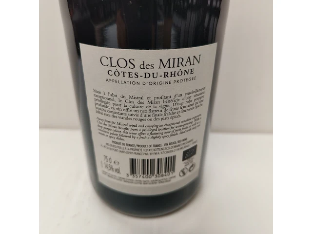 7x 75cl clos des miran vin biologique - afbeelding 2 van  2