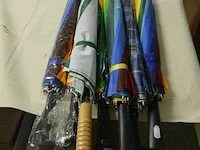 7x gekleurde stokparaplu's - afbeelding 1 van  3