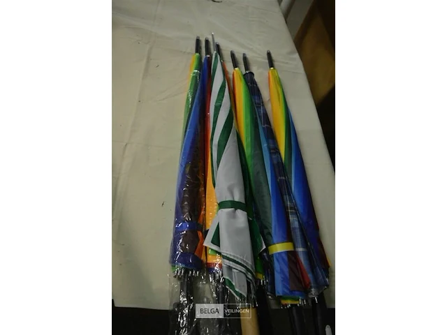 7x gekleurde stokparaplu's - afbeelding 2 van  3