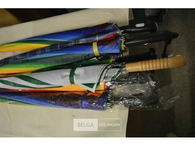 7x gekleurde stokparaplu's - afbeelding 3 van  3
