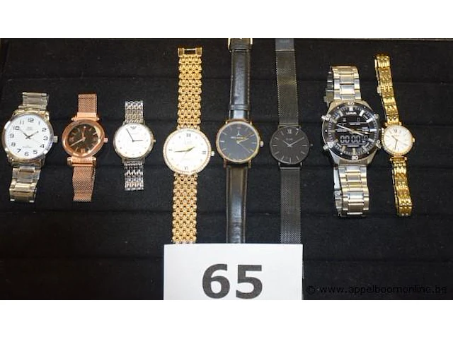 8 diverse horloge wo q&q, armani, cluse, lotu, fossil enz - afbeelding 1 van  4