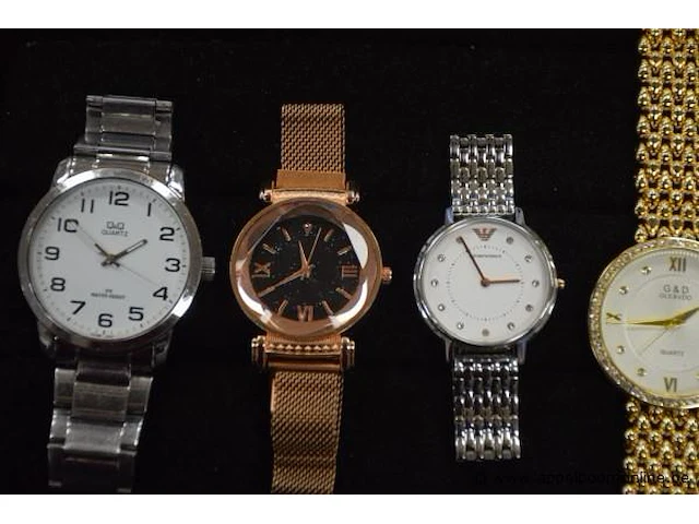 8 diverse horloge wo q&q, armani, cluse, lotu, fossil enz - afbeelding 2 van  4