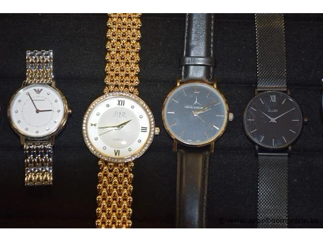 8 diverse horloge wo q&q, armani, cluse, lotu, fossil enz - afbeelding 3 van  4