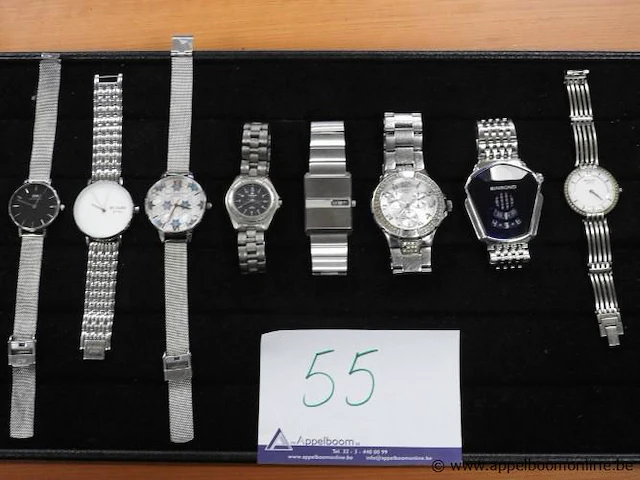 8 diverse horloges w.o. dw, breda, binbond, burton, guess e,z - afbeelding 1 van  4