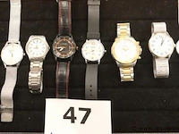 8 diverse horloges wo skagen, citizen, pulsar, fossile enz - afbeelding 1 van  4