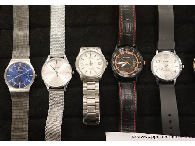 8 diverse horloges wo skagen, citizen, pulsar, fossile enz - afbeelding 2 van  4