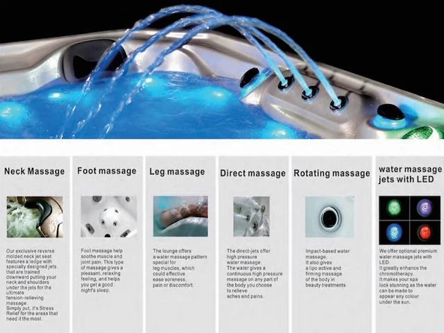 8-persoons buitenspa met balboa en wifi en 112 massagejets (3 kleuren mogelijk) - afbeelding 15 van  25