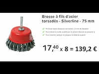 8 silverline gedraaide staaldraad boorborstels - afbeelding 1 van  5