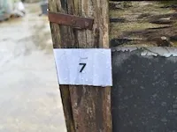 8 stuks zwart granieten platen voor tuinschermen en lage muurtjes gebrand en geborsteld met lijnen 1 zijde afgewerkt afm. 220x90x3 - afbeelding 2 van  4