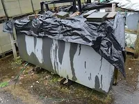 8 stuks zwart granieten platen voor tuinschermen en lage muurtjes gebrand en geborsteld met lijnen 1 zijde afgewerkt afm. 220x90x3 - afbeelding 3 van  4