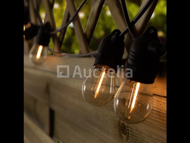 8 x 10 meter rgb led lichtslinger – e27 – waterdicht ip65 – binnen & buiten - afbeelding 1 van  4