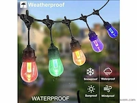 8 x 10 meter rgb led lichtslinger – e27 – waterdicht ip65 – binnen & buiten - afbeelding 1 van  4