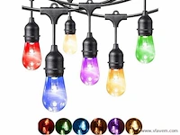 8 x 10 meter rgb led lichtslinger – e27 – waterdicht ip65 – binnen & buiten - afbeelding 4 van  4