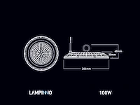 8 x 100w 6500k led ufo highbay slim waterdicht met lens - afbeelding 5 van  8