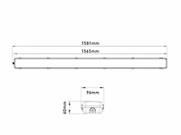 8 x 150cm pro dubbele led tl t8 armaturen waterdicht met reflectoren - afbeelding 7 van  9