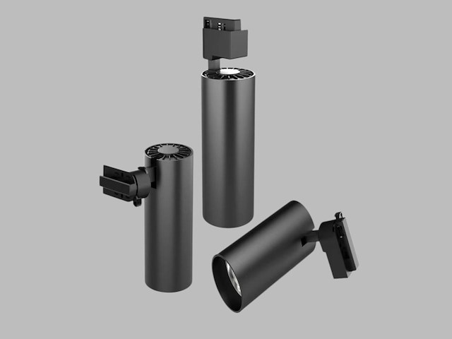 8 x 18w 3000k led pro railspot cilinder zand zwart draaibaar - afbeelding 6 van  8