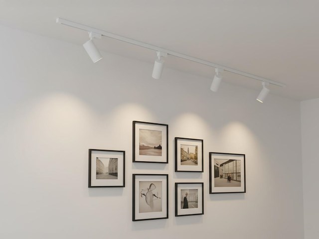 8 x 18w 4000k led pro railspot cilinder zand wit draaibaar - afbeelding 3 van  7