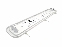 8 x 60cm pro dubbele led tl t8 armaturen waterdicht wit met reflector - afbeelding 3 van  6