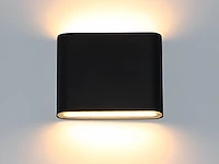 8 x 6w led design wandlamp duo licht zand zwart warm wit waterdicht - afbeelding 4 van  7
