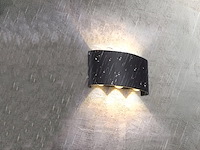 8 x 6w led wandlamp zes licht zwart warm wit waterdicht - afbeelding 1 van  7