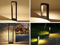 8 x 7w led zand zwart tuinlamp 30cm warm wit - afbeelding 4 van  6