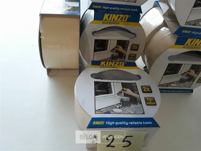 8 x afplaktape duo rol 25m x 24 mm kinzo - afbeelding 3 van  3