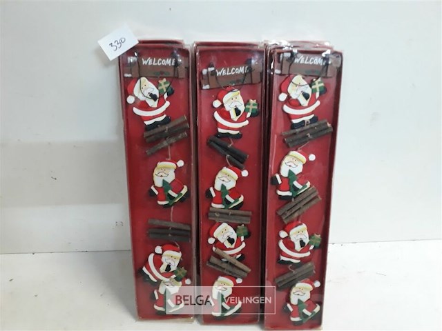 8 x deurhanger hout kerstmannen 45 cm - afbeelding 2 van  3