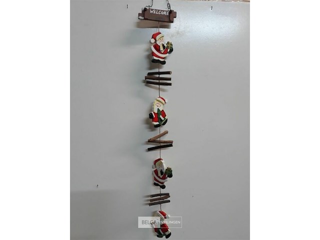 8 x deurhanger hout kerstmannen 45 cm - afbeelding 3 van  3