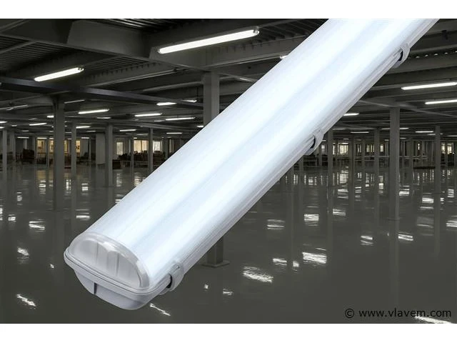 8 x dubbele tl armatuur 120cm – ip65 waterdicht – fluorescerend frame – binnen / buiten - afbeelding 1 van  6