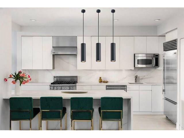 8 x gu10 decoratief hanglamp cilinder 24cm zand zwart - afbeelding 2 van  5