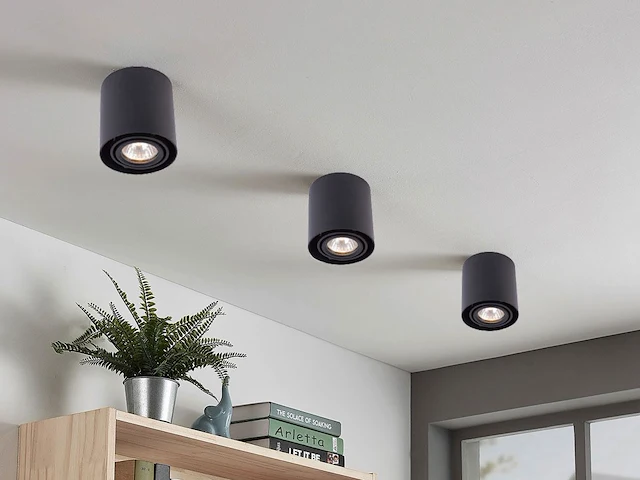 8 x gu10 design armatuur 10cm zwart kantelbaar - afbeelding 1 van  4