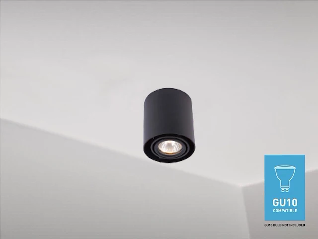8 x gu10 design armatuur 10cm zwart kantelbaar - afbeelding 2 van  4