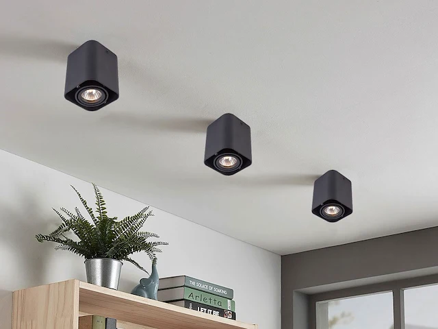 8 x gu10 design armatuur 10cm zwart kantelbaar - afbeelding 1 van  3