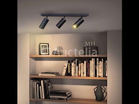 8 x gu10 opbouwarmatuur – 3 draaibare spots – zwart – aluminium – draaibaar 350°/70° – ip20 - afbeelding 4 van  5