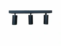 8 x gu10 opbouwarmatuur – 3 draaibare spots – zwart – aluminium – draaibaar 350°/70° – ip20 - afbeelding 2 van  5