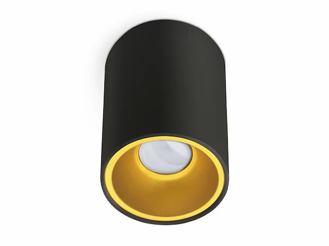 8 x gu10 opbouwspot armatuur cilinder zand goud en zwart - afbeelding 4 van  4