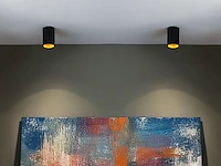 8 x gu10 opbouwspot armatuur cilinder zand goud en zwart - afbeelding 1 van  4