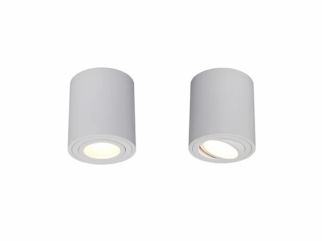 8 x gu10 opbouwspot armatuur cilinder zand wit kantelbaar 8,4cm - afbeelding 3 van  7