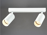 8 x gu10 opbouwspot armatuur dubbel cilinder wit draaibaar - afbeelding 2 van  3