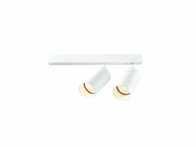 8 x gu10 opbouwspot armatuur dubbel cilinder zand wit draaibaar - afbeelding 1 van  2