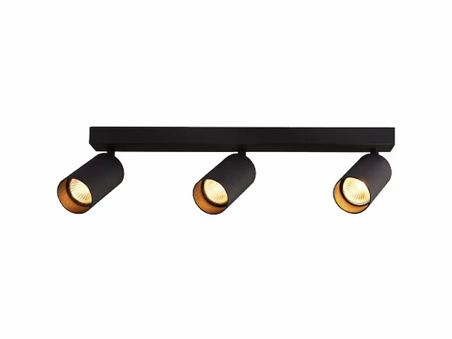 8 x gu10 opbouwspot armatuur triple cilinder zand zwart draaibaar - afbeelding 1 van  3