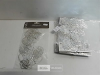 8 x guirlande 1,95 m met zilveren plaatjes als roos - afbeelding 2 van  3