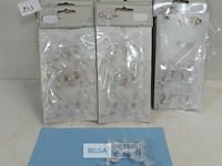 8 x hangdeco kerstboom strik transparant 3 stuks - afbeelding 1 van  3