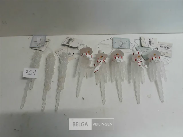 8 x ijspegel 14 cm 5 x sneeuwmanhoofd 3 x spies - afbeelding 1 van  3