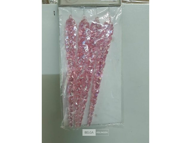 8 x ijspegel 4 stuks roze 18 cm - afbeelding 3 van  3