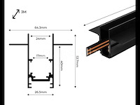 8 x inbouw magnetische rail 20mm 48v - 3 meter - afbeelding 1 van  5